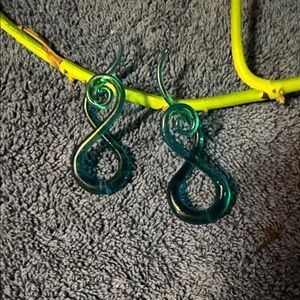 Mine Green Glass Earrings